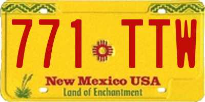 NM license plate 771TTW