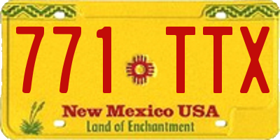 NM license plate 771TTX