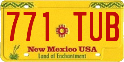 NM license plate 771TUB