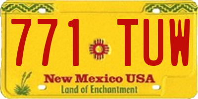 NM license plate 771TUW