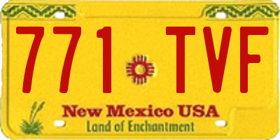 NM license plate 771TVF