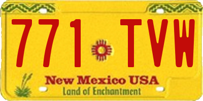 NM license plate 771TVW