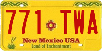 NM license plate 771TWA