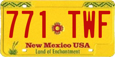 NM license plate 771TWF