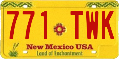 NM license plate 771TWK