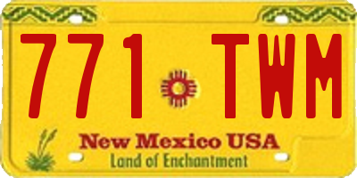 NM license plate 771TWM