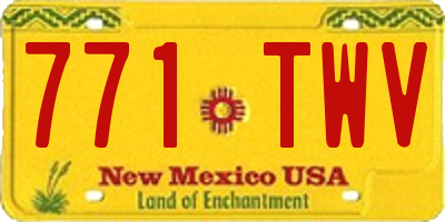 NM license plate 771TWV
