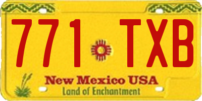 NM license plate 771TXB