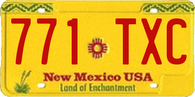 NM license plate 771TXC