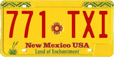 NM license plate 771TXI