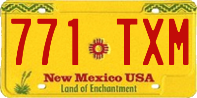 NM license plate 771TXM
