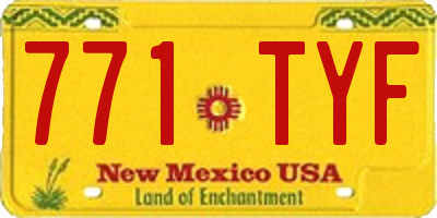 NM license plate 771TYF