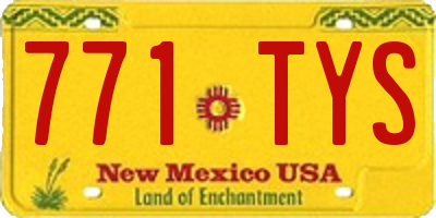 NM license plate 771TYS