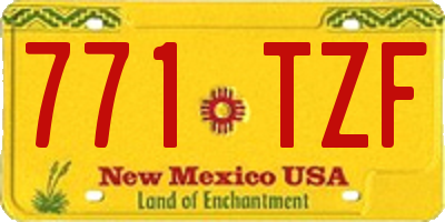 NM license plate 771TZF