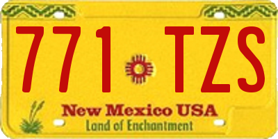 NM license plate 771TZS