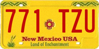 NM license plate 771TZU