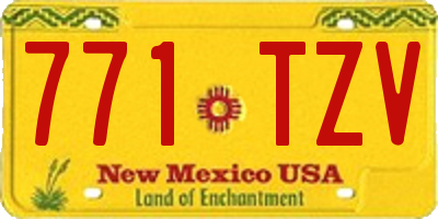 NM license plate 771TZV