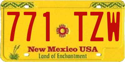 NM license plate 771TZW