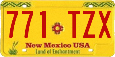 NM license plate 771TZX
