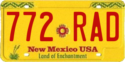 NM license plate 772RAD