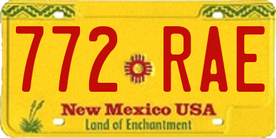 NM license plate 772RAE