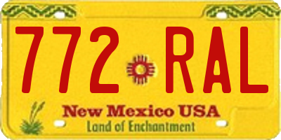 NM license plate 772RAL