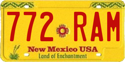 NM license plate 772RAM