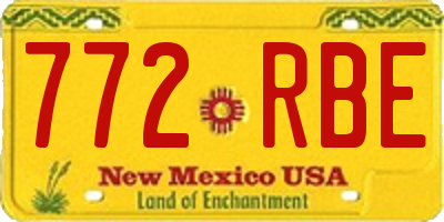 NM license plate 772RBE