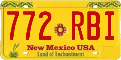 NM license plate 772RBI