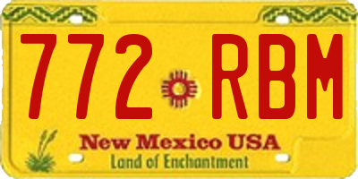 NM license plate 772RBM