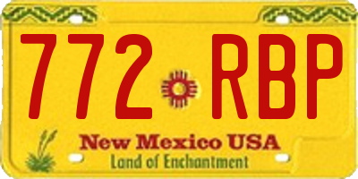 NM license plate 772RBP