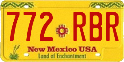 NM license plate 772RBR
