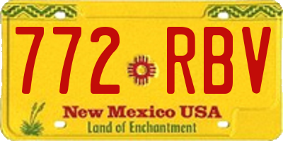 NM license plate 772RBV