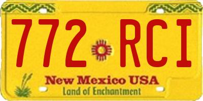 NM license plate 772RCI