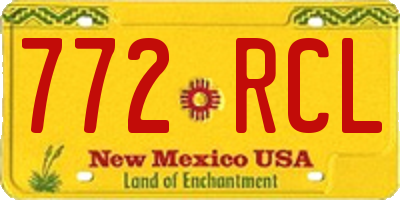 NM license plate 772RCL