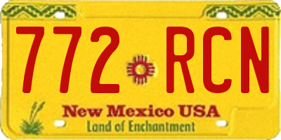 NM license plate 772RCN