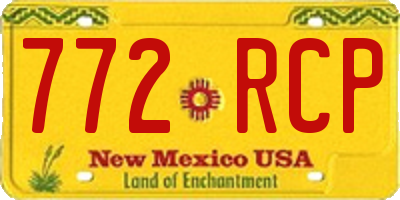 NM license plate 772RCP