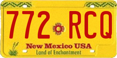 NM license plate 772RCQ