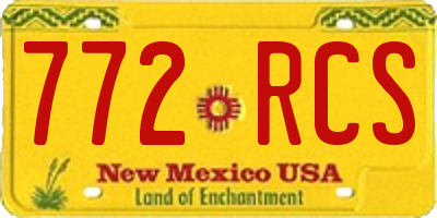 NM license plate 772RCS