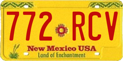 NM license plate 772RCV