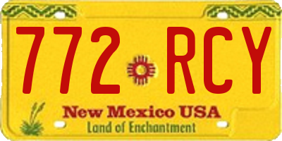 NM license plate 772RCY