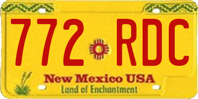 NM license plate 772RDC