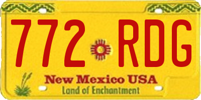 NM license plate 772RDG
