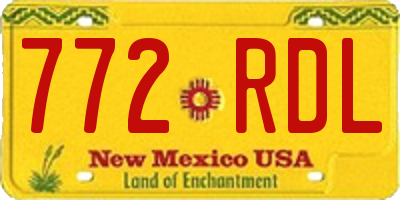 NM license plate 772RDL
