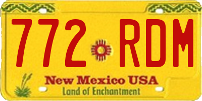 NM license plate 772RDM