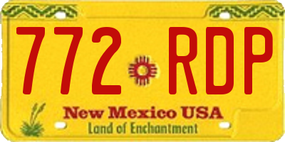NM license plate 772RDP