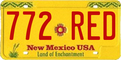 NM license plate 772RED