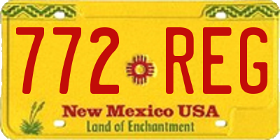 NM license plate 772REG