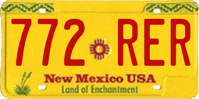 NM license plate 772RER