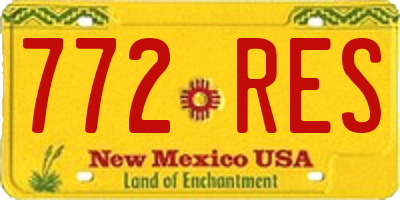NM license plate 772RES